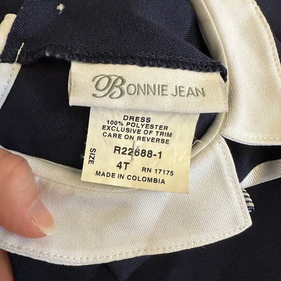 Bonnie Jean Girls Navy Sailor Dress 4T Peter Pan Collar Nautical Style R22688-1‎ - Picture 2 of 9